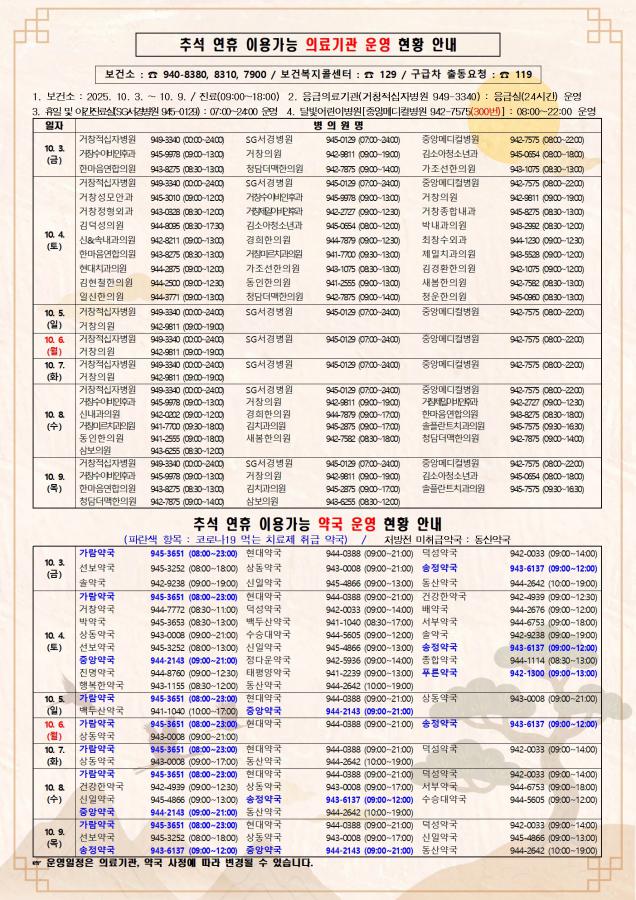 (ver3-A3)추석 연휴 이용가능 의료기관 및 약국 운영 현황 안내(A3)001.jpg